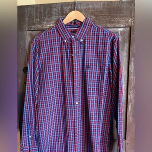 Chaps Red and Blue Checkered Button Down Shirt